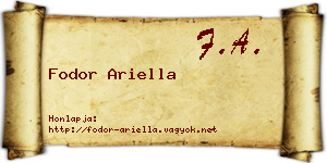 Fodor Ariella névjegykártya